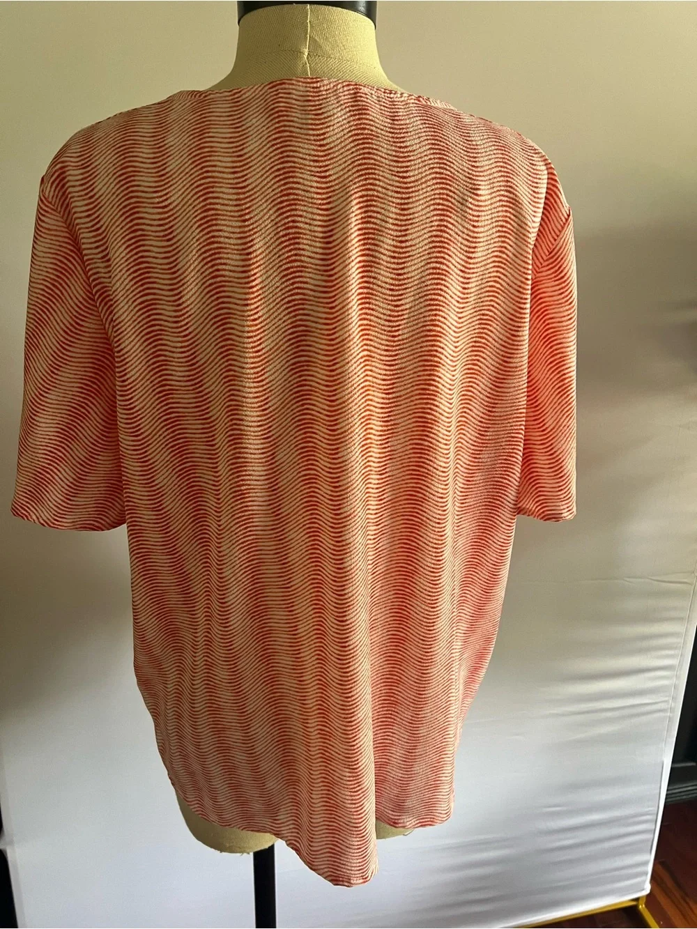 Michael Kors Coral Wave-Print Button Tie-Front Blouse 0104